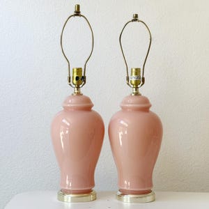 90s postmodern light pearl pink glass table lamp light