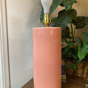 Tall pink ceramic lamp